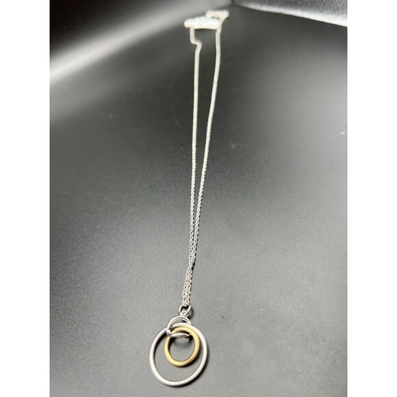 Triple Circle Mixed Metal Necklace - Picture 4 of 4